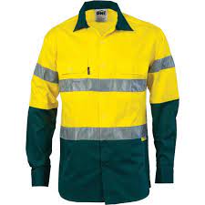 DNC Hi Vis Two Tone Cool Breeze Cotton Shirt With Generic R/Tape L/S (3966)