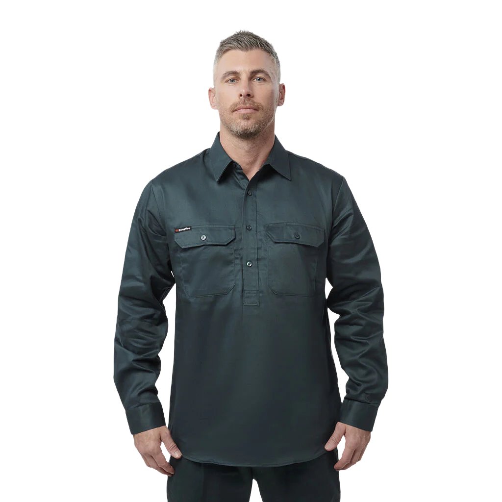 King Gee Originals Long Sleeve Closed Front Cotton Drill Work Shirt (K04020)