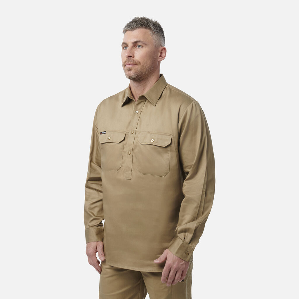 King Gee Long Sleeve Closed Front Drill Shirt (K04020)