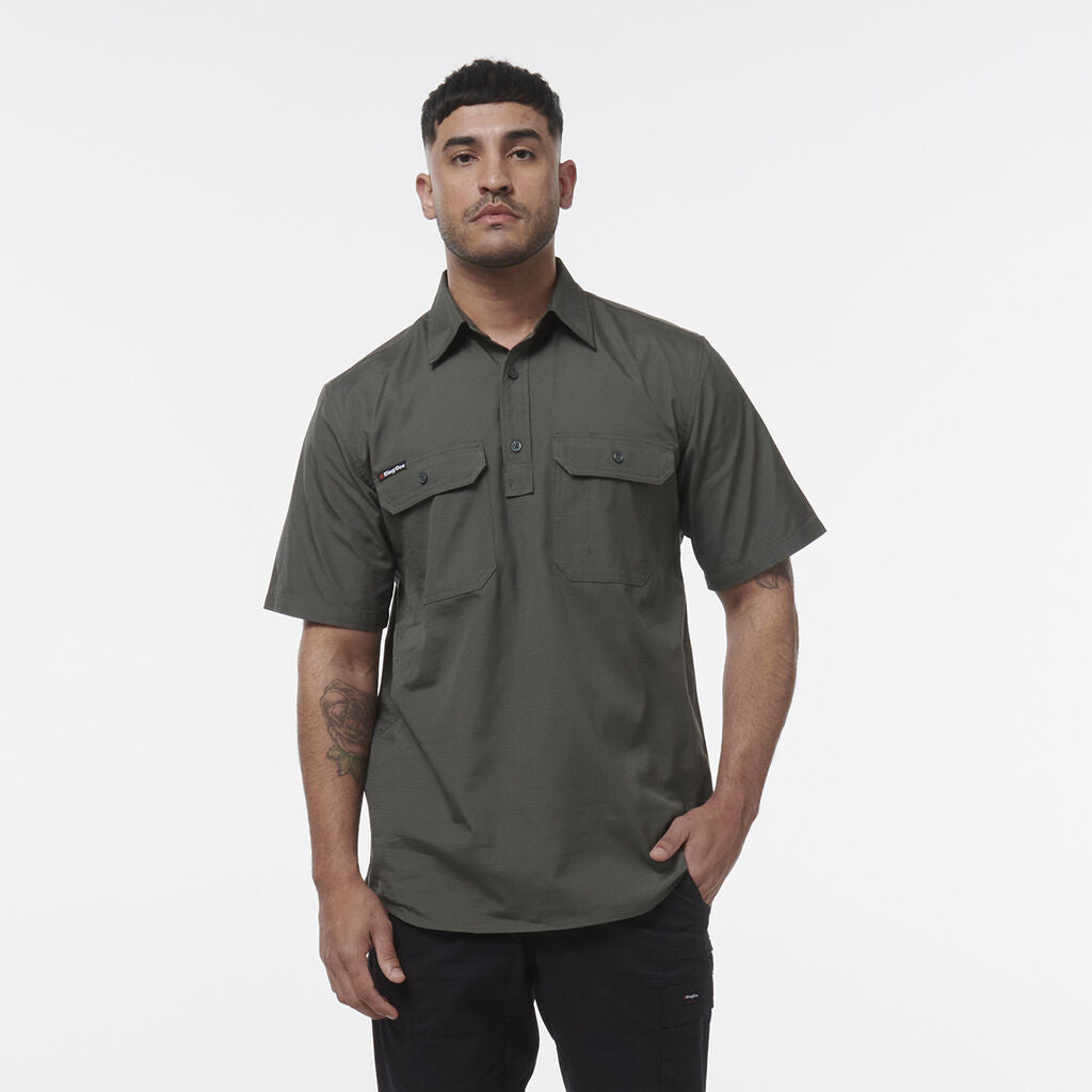 King Gee Workcool Vented Closed Front Shirt Short Sleeve (K14032)