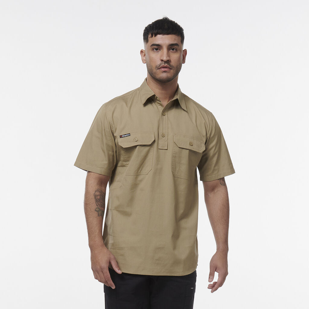 King Gee Workcool Vented Closed Front Shirt Short Sleeve (K14032)