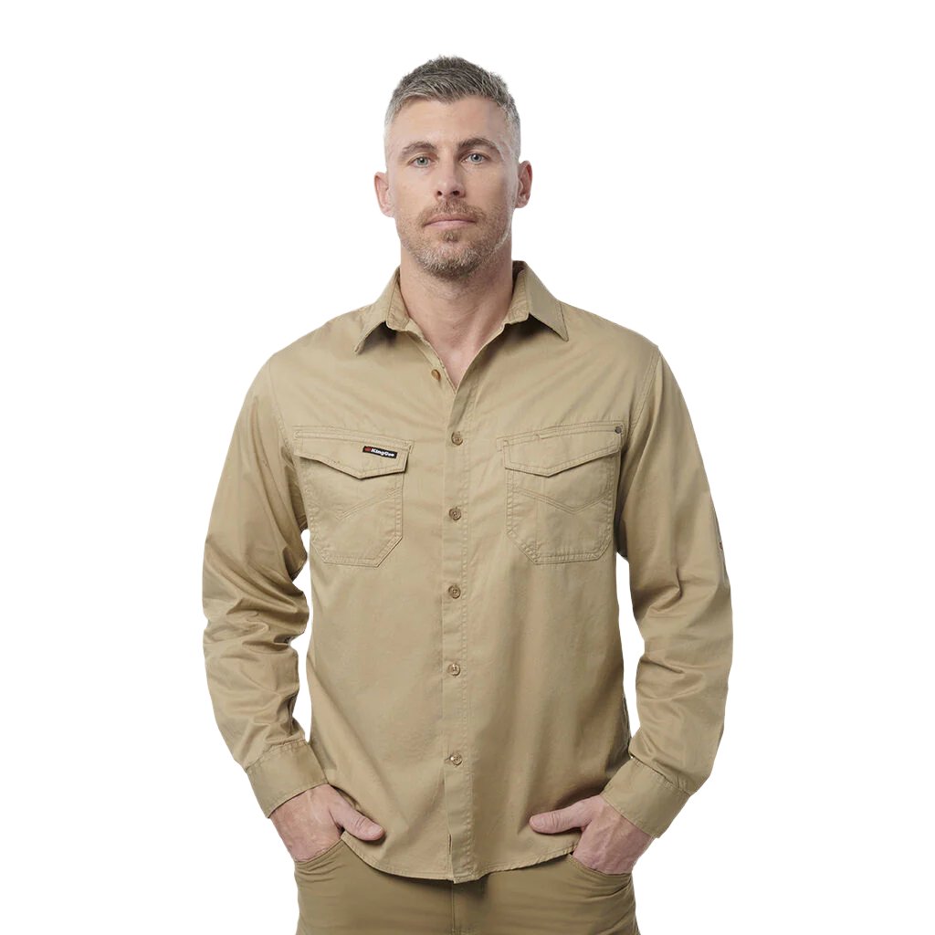 King Gee Tradies Lightweight Cotton Drill Long Sleeve Work Shirt (K14350)