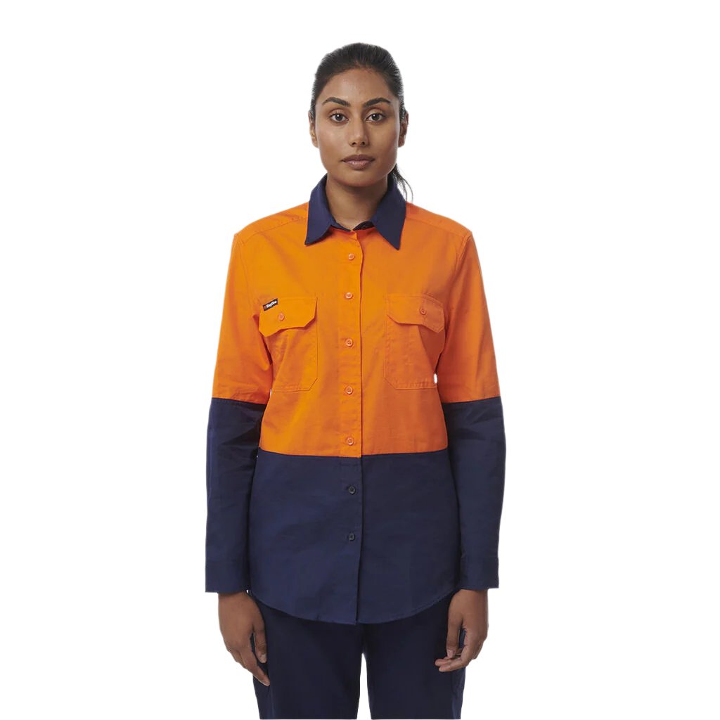 King Gee Women's Workcool Vented Spliced Shirt Long Sleeve (K44226)