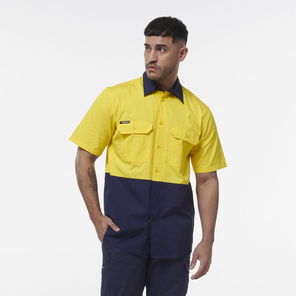 King Gee Workcool Vented Spliced Short Sleeve Shirt (K54008)