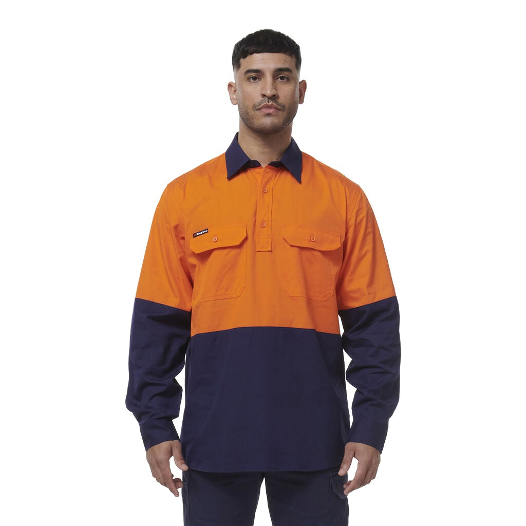 King Gee Workcool  Vented Closed Front Spliced Shirt (K54011)