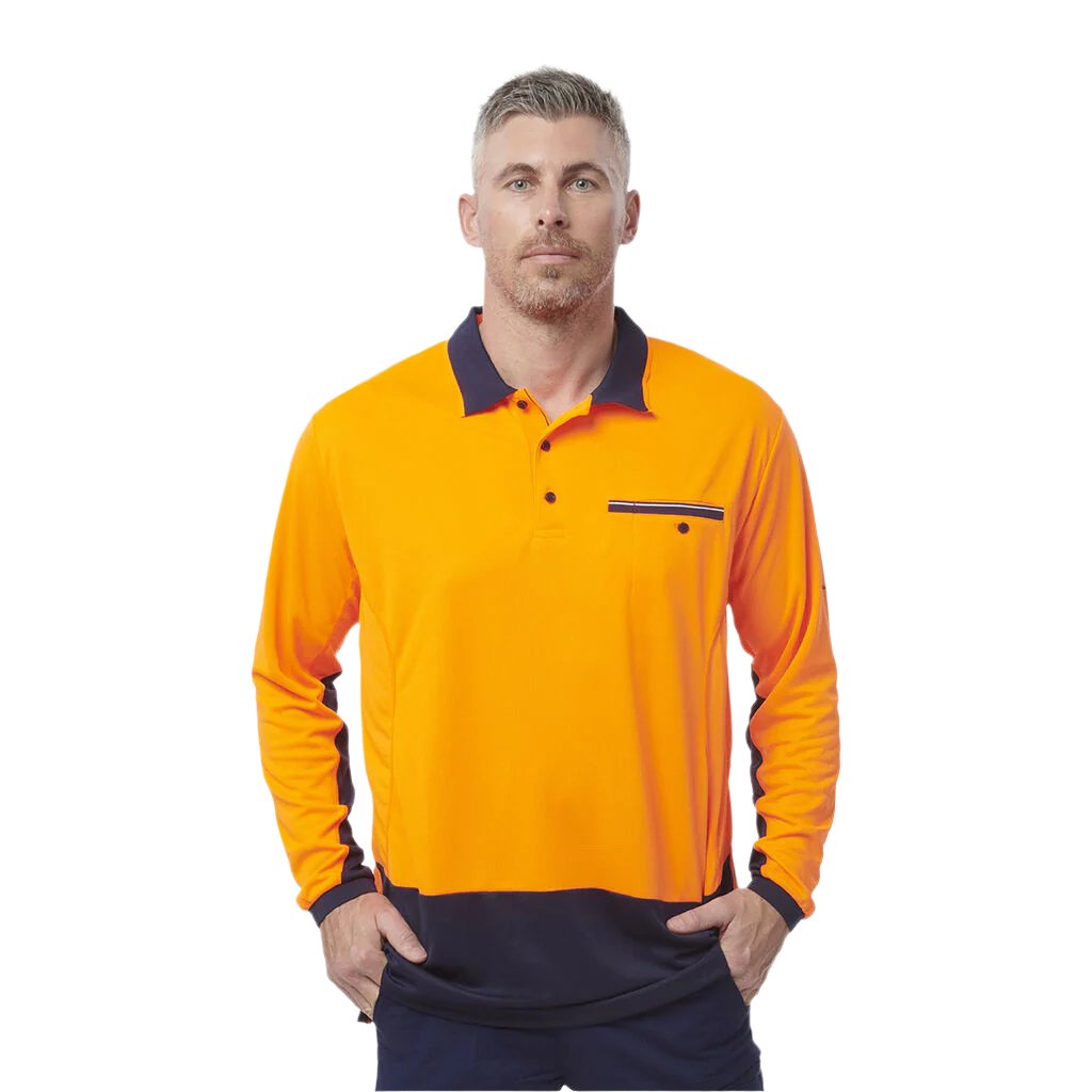 King Gee Workcool Spliced Polo Long Sleeve  (K54840)