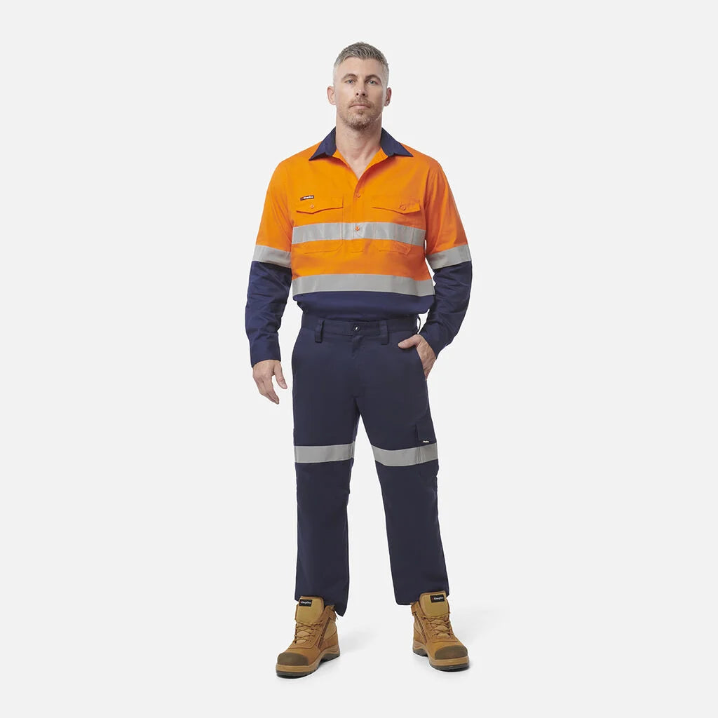 King Gee Workcool 2 Hi-Vis Reflective Closed Front Work Shirt (K54886)