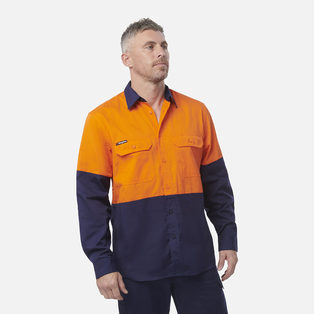 King Gee Workcool Vented Spliced Shirt Long Sleeve (K54912)