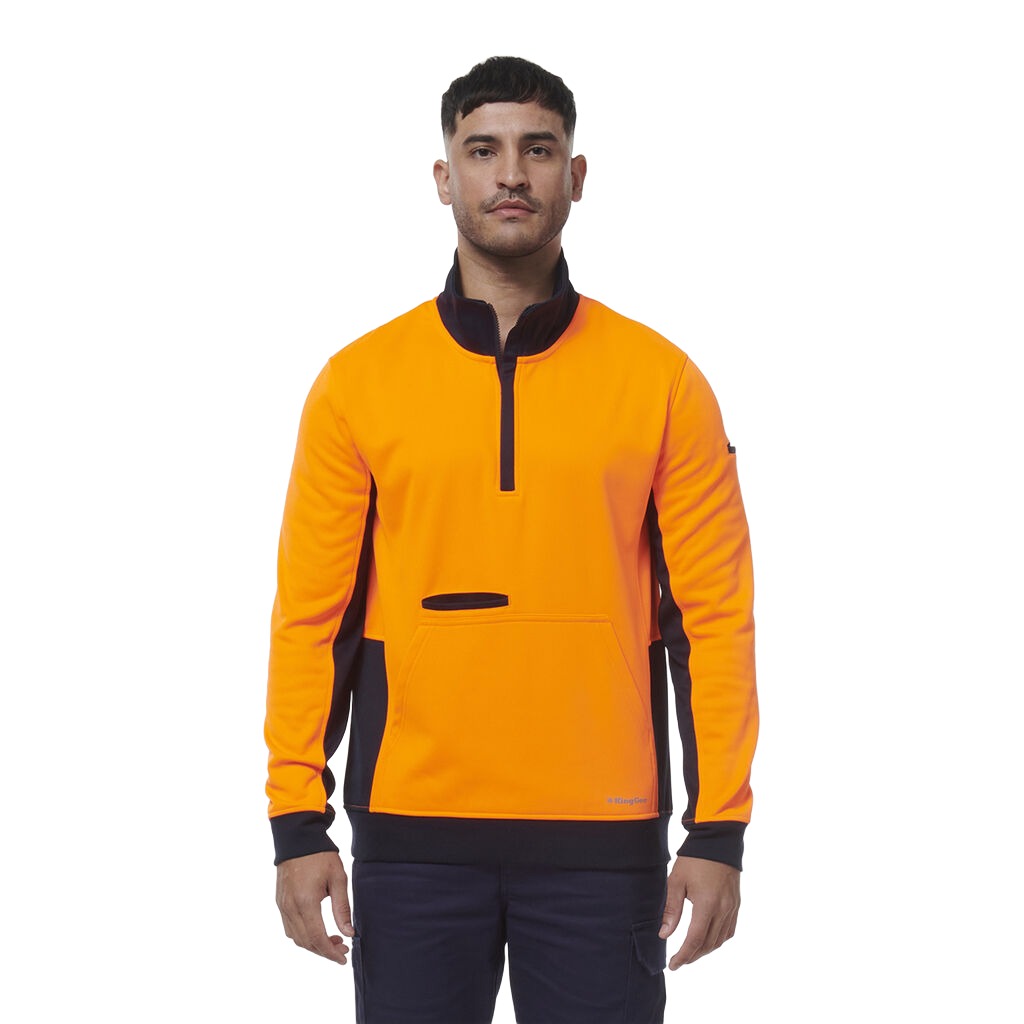 King Gee Hi Vis Spliced 1/4 Zip Fleece (K55047)