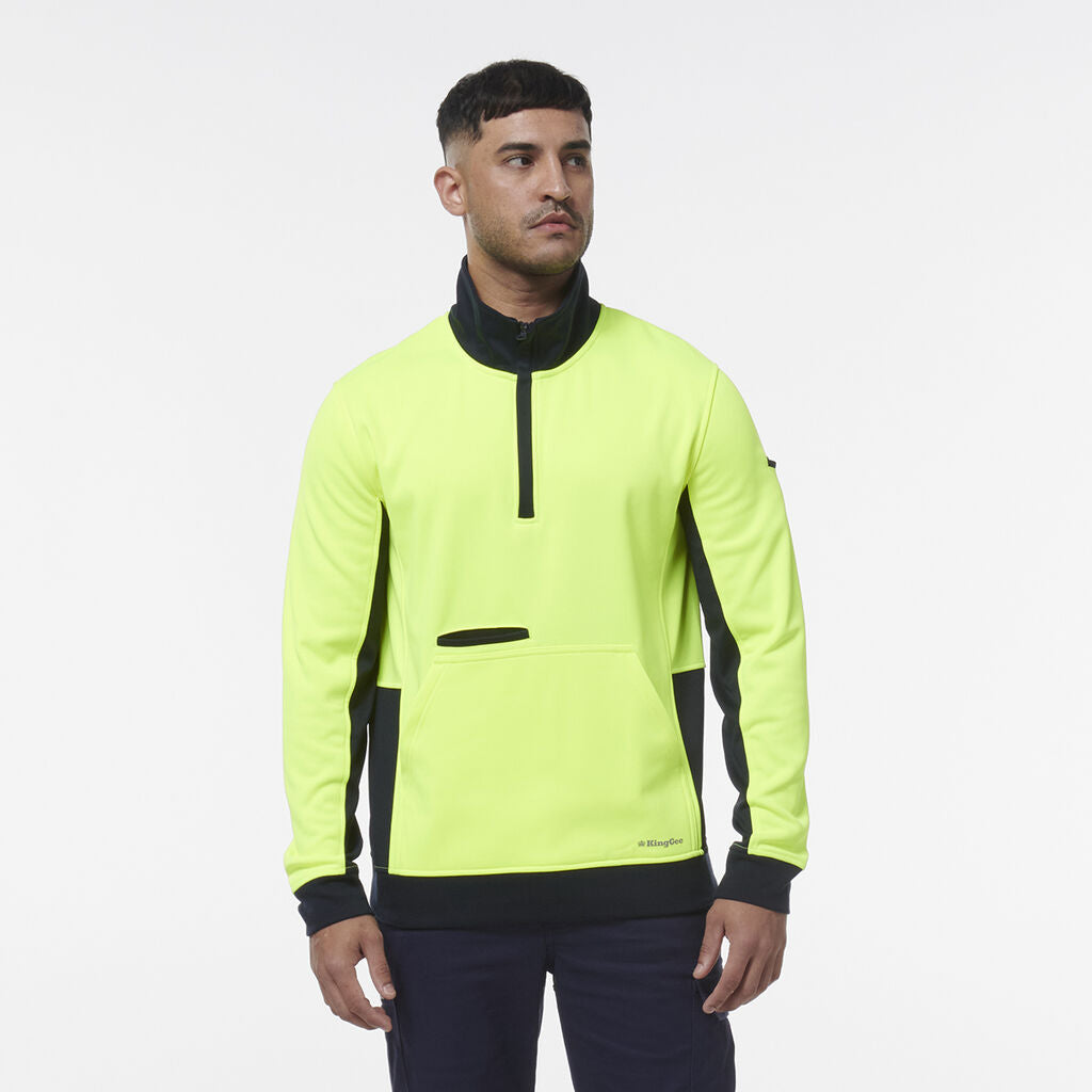 King Gee Hi Vis Spliced 1/4 Zip Fleece (K55047)