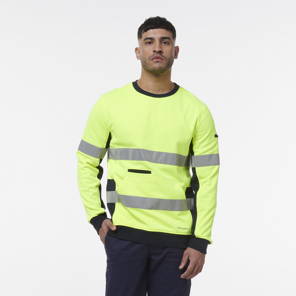 King Gee Reflective Spliced Crew Neck Fleece (K55058)