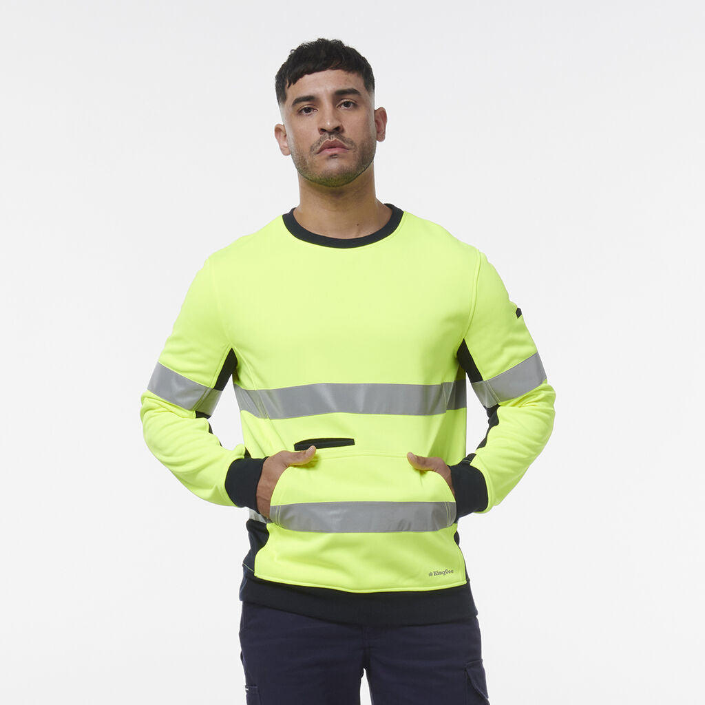 King Gee Reflective Spliced Crew Neck Fleece (K55058)