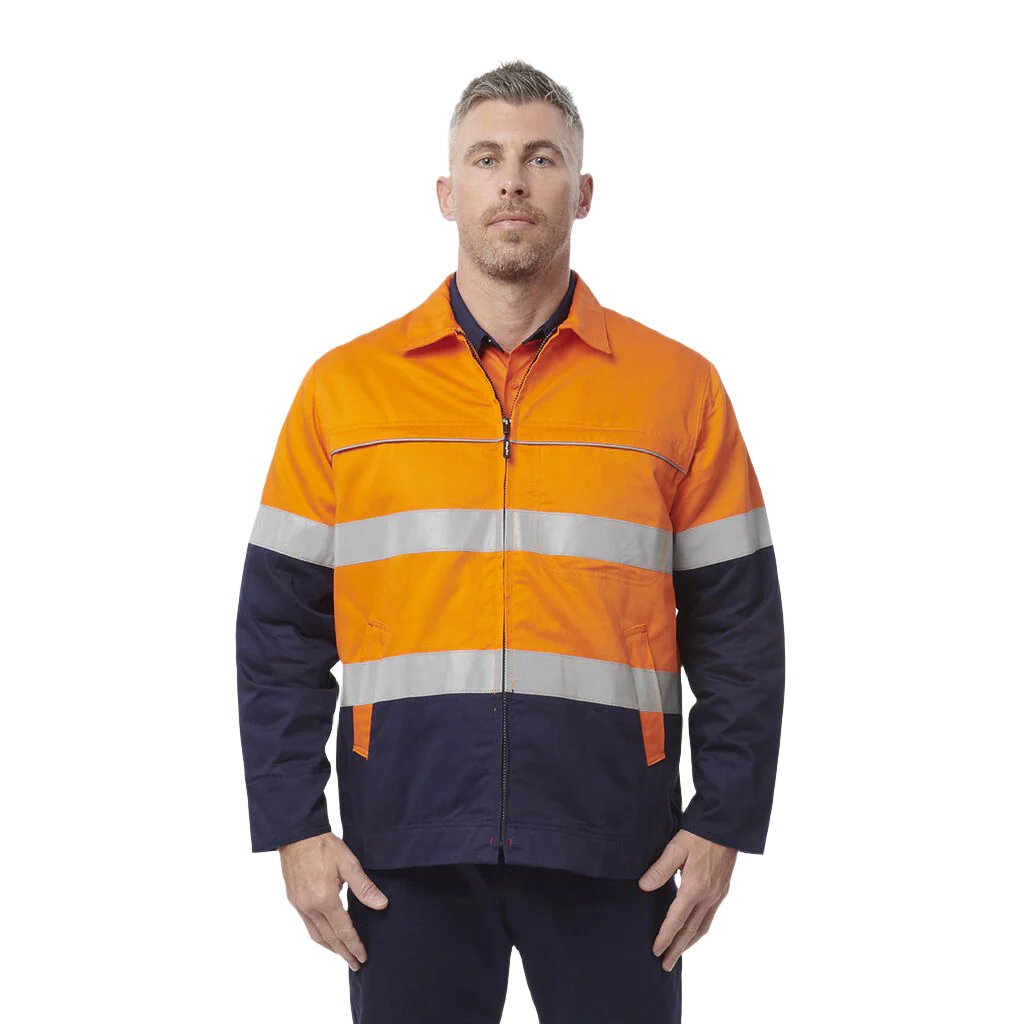 King Gee Originals Hi-Vis Reflective Cotton Drill Work Jacket (K55905)