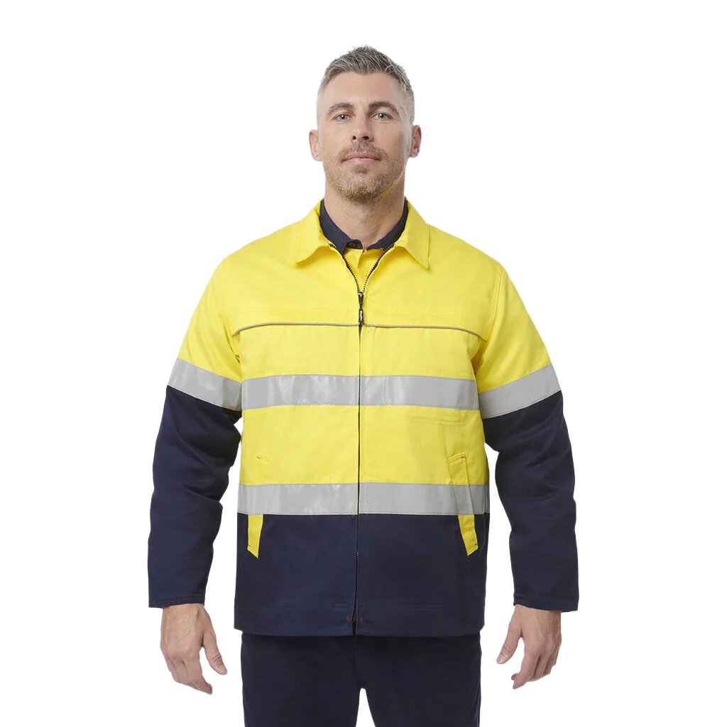 King Gee Originals Hi-Vis Reflective Cotton Drill Work Jacket (K55905)