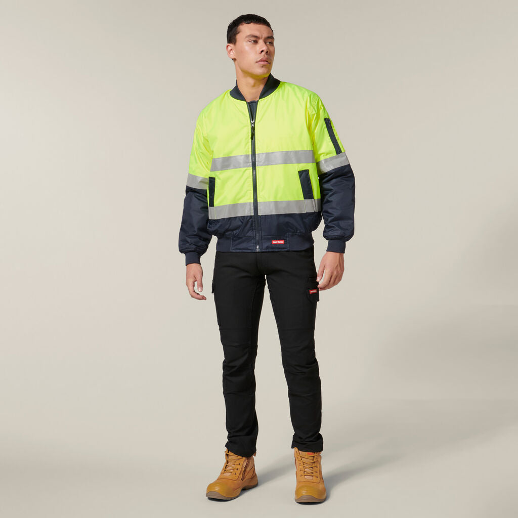 Hard Yakka Hi-Visibility 2Tone Bomber Jacket With Hoop Tape (Y06675)