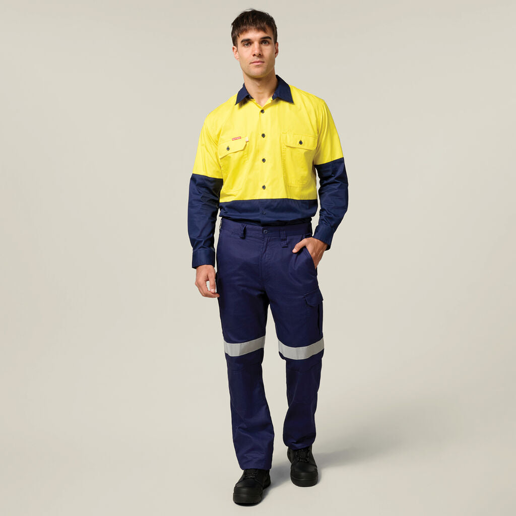 Hard Yakka Core Hi-Vis 2 Tone Vented Long Sleeve Shirt (Y07558)