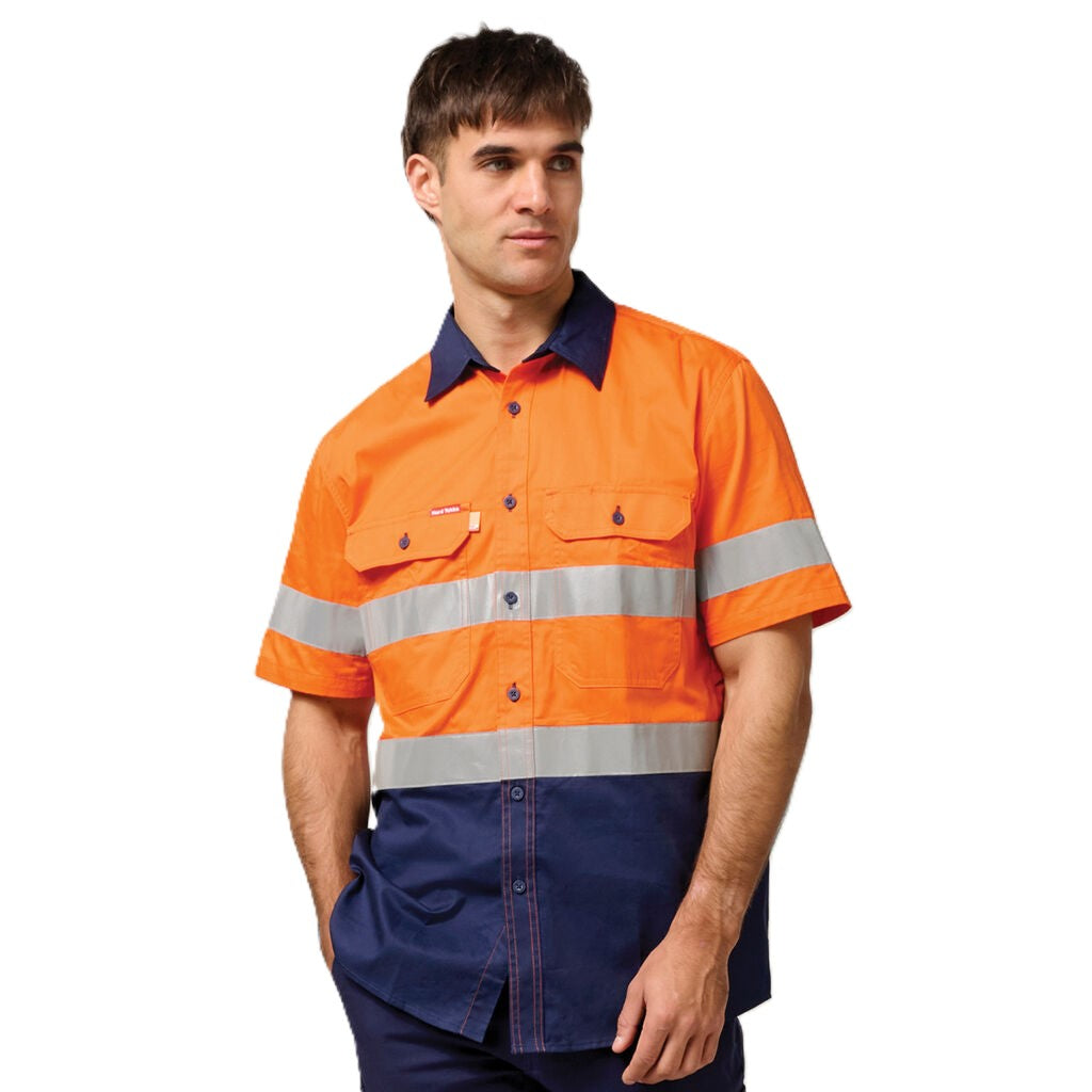 Hard Yakka Core Hi-Vis 2 Tone Taped Vented Short Sleeve Shirt (Y07735)