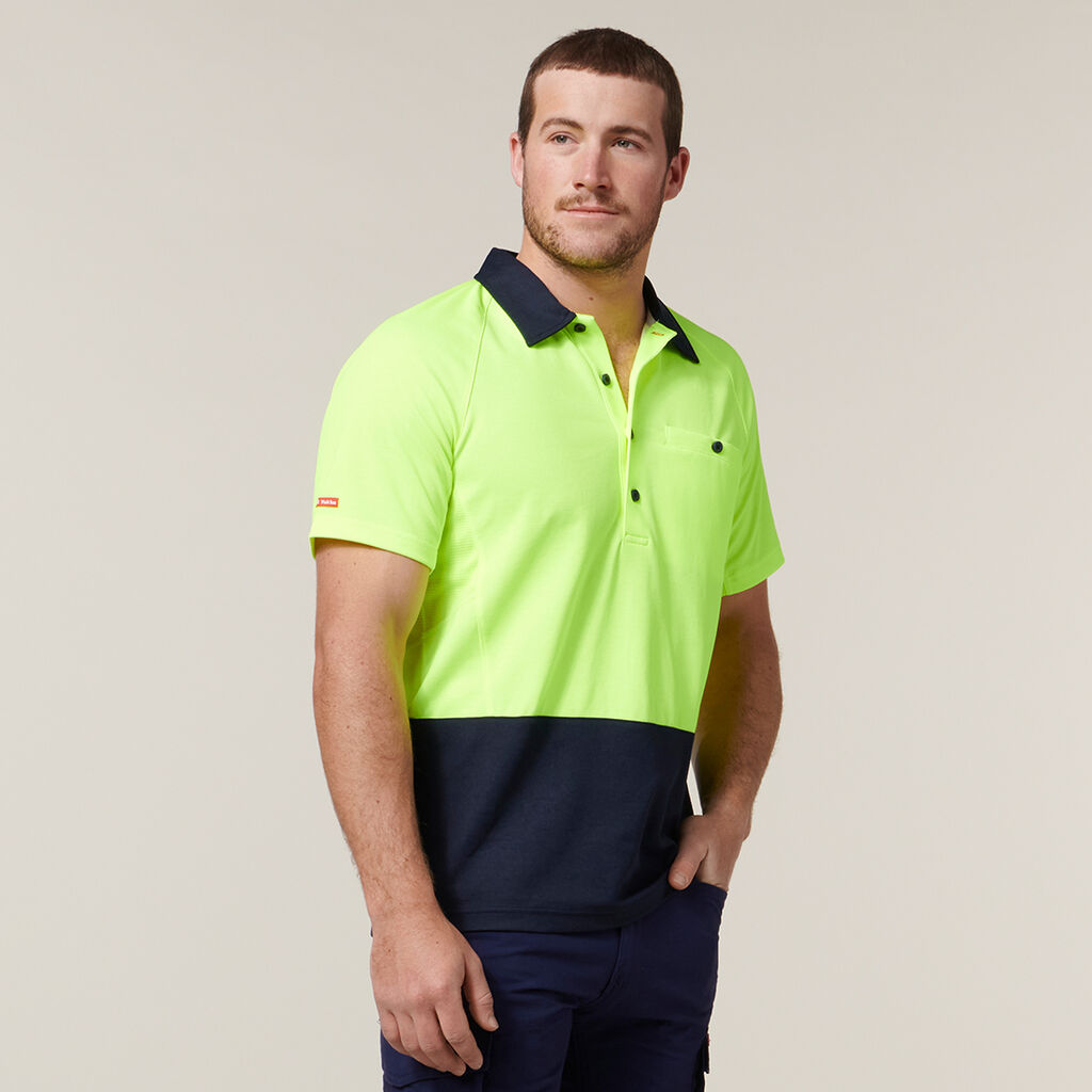 Hard Yakka Core Hi-Vis 2 Tone Vented Short Sleeve Polo (Y11396)