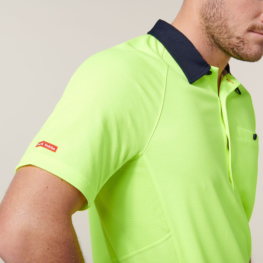 Hard Yakka Core Hi-Vis 2 Tone Vented Short Sleeve Polo (Y11396)