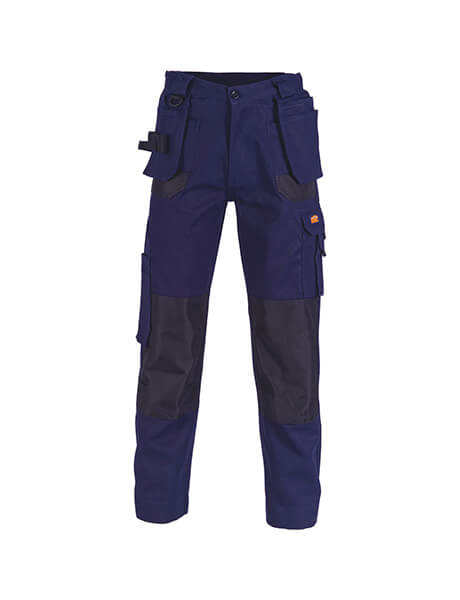 Leo Workwear CT01-O/GY Bideford Superior Hi Vis Trousers Orange / Grey | BK  Safetywear