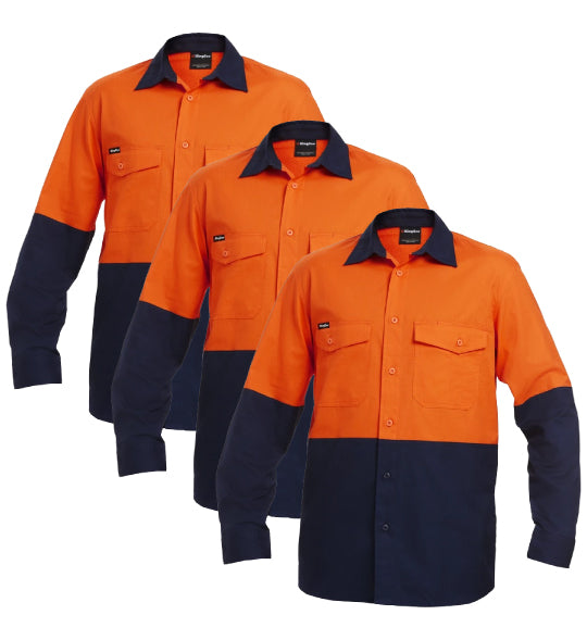 KingGee Workcool 2 Spliced Shirt L/s - Cotton Ripstop K54870-1