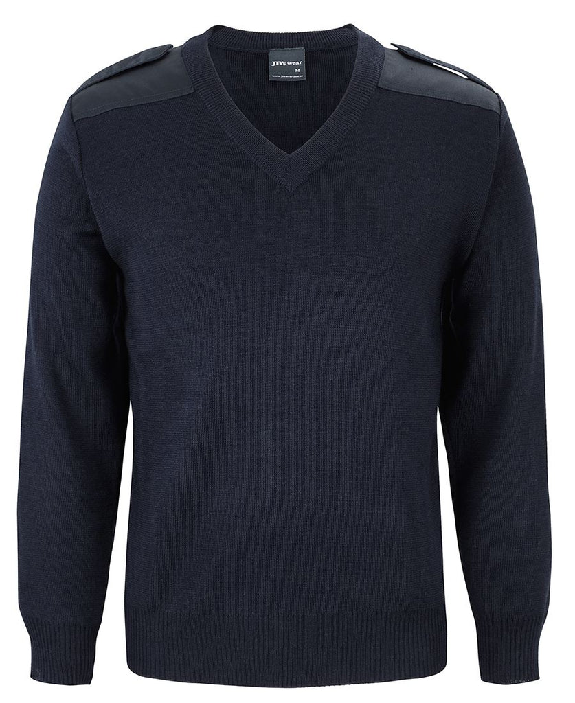 JB's Men's Knitted Epaulette Jumper (6EJ)