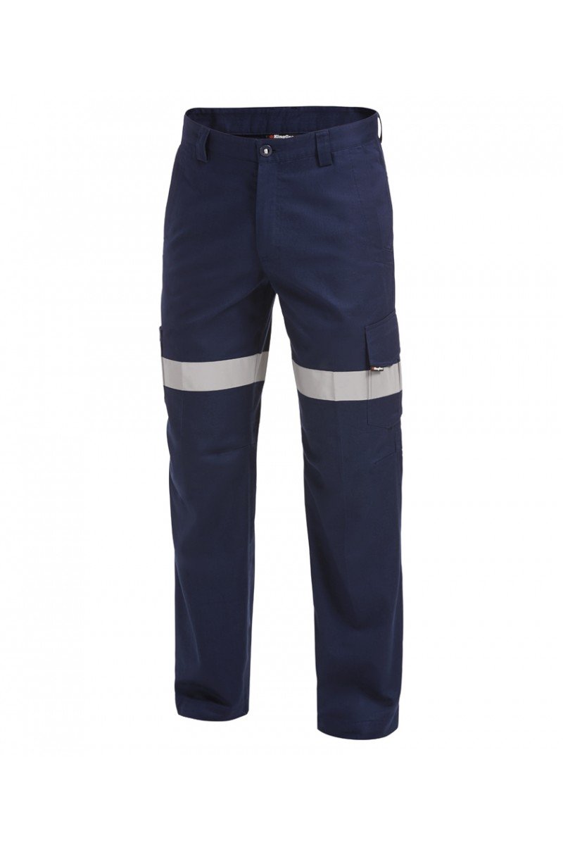 BigBEE CARGO PANTS Work Trousers KNEE POCKET Strechy Cotton Drill UPF 50+  Reflective tape - NAVYREFLECTIVE | Catch.com.au