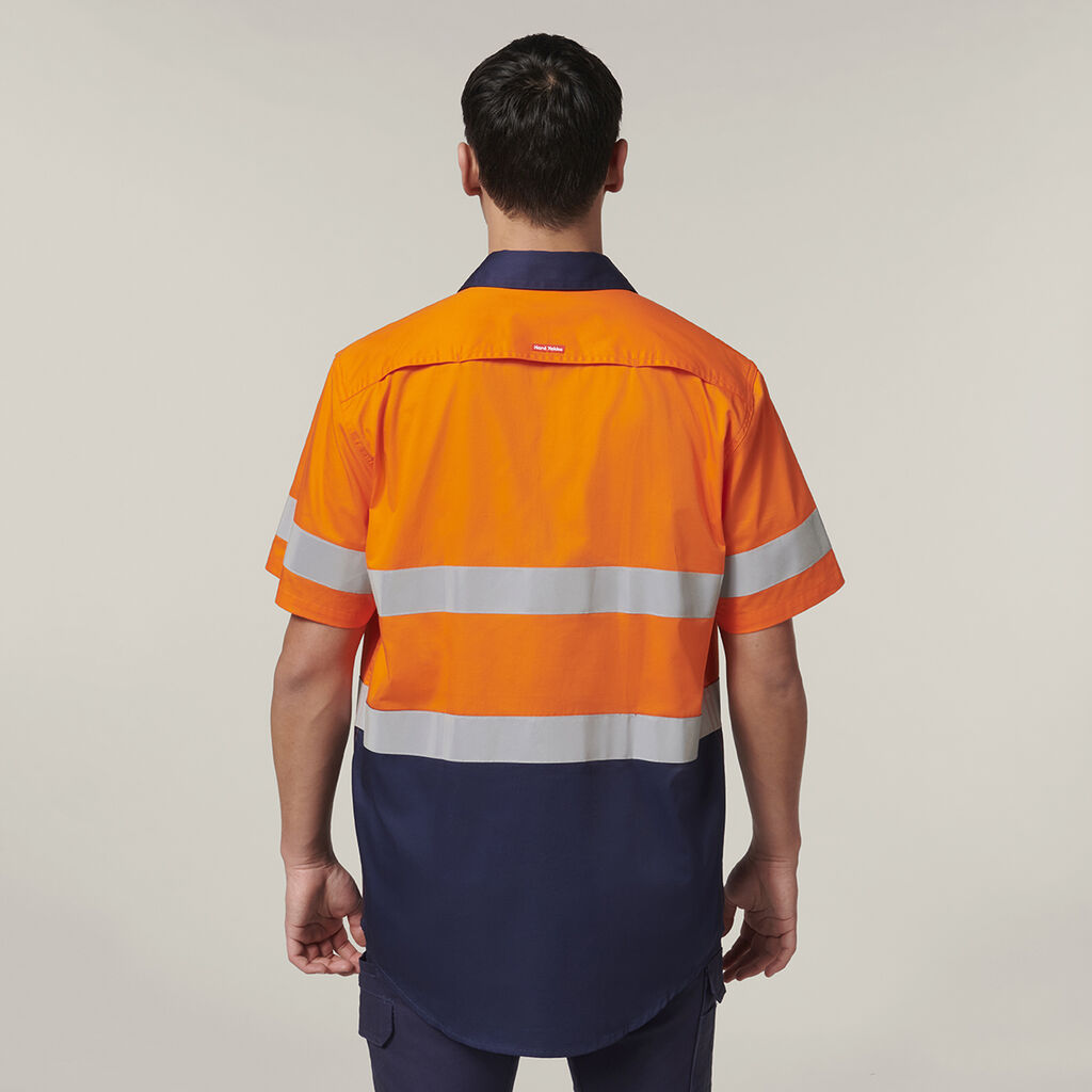 Hard Yakka Short Sleeve Hi Vis 2 Tone Taped Vented Shirt (Y07754)